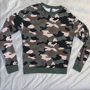 camo sweater.